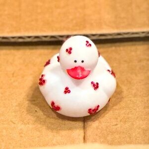 Heart Valentines Red White Rubber Duck Bling Rhinestone Cheer Cruise Jeep